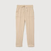 Pantalon taille standard bas resserr&eacute; beige femme