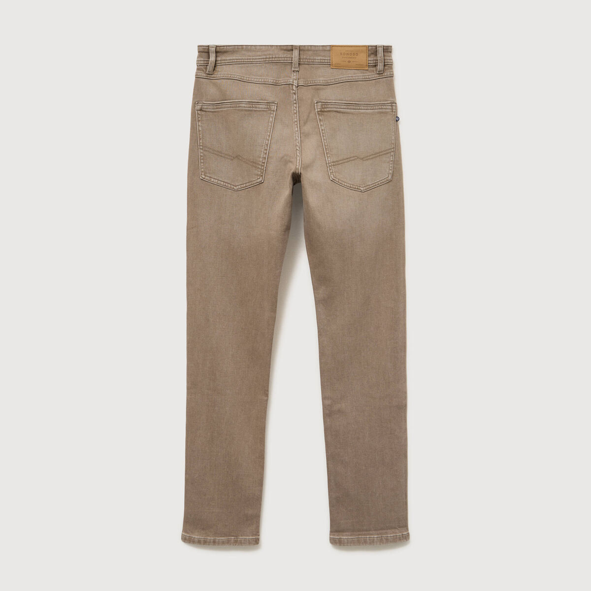 Jeans straight longueur 34 denim denim beige homme