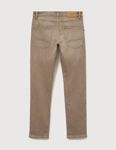 Jeans straight longueur 34 denim denim beige homme