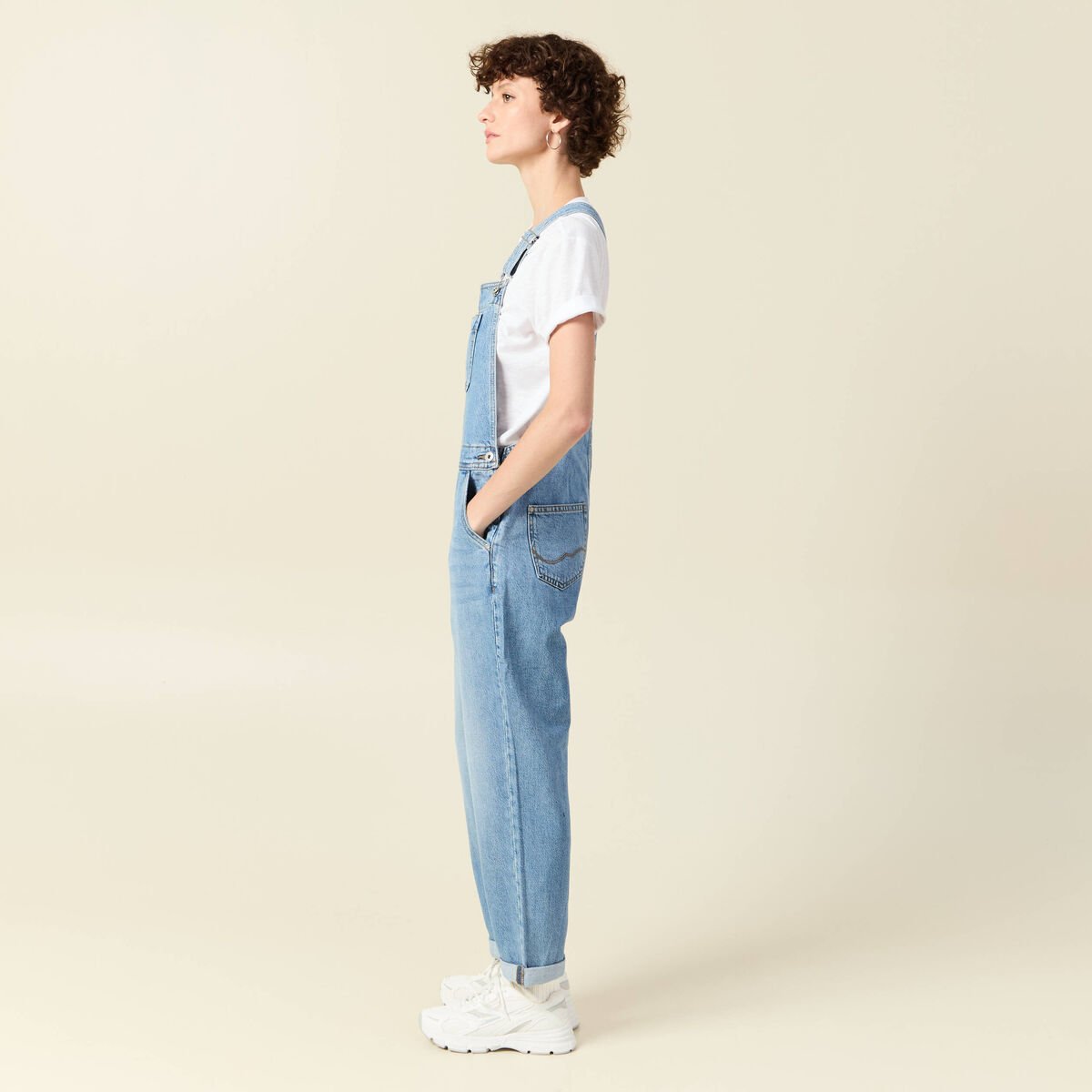 Salopette en jean denim stone femme