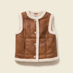 Veste su&eacute;dine sans manches marron femme