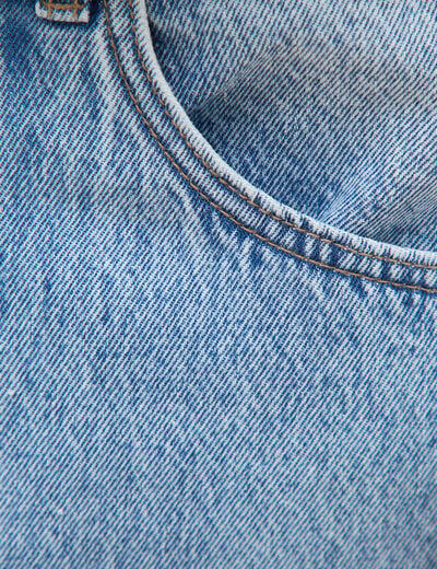 Jeans loose longueur 34 en coton denim snow bleach homme