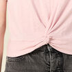 T-shirt en coton manches courtes rose pastel femme