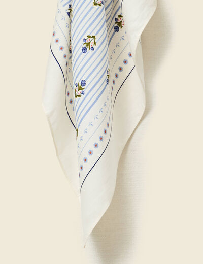 Foulard &agrave; motifs ivoire femme