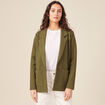 Gilet manches longues vert kaki femme