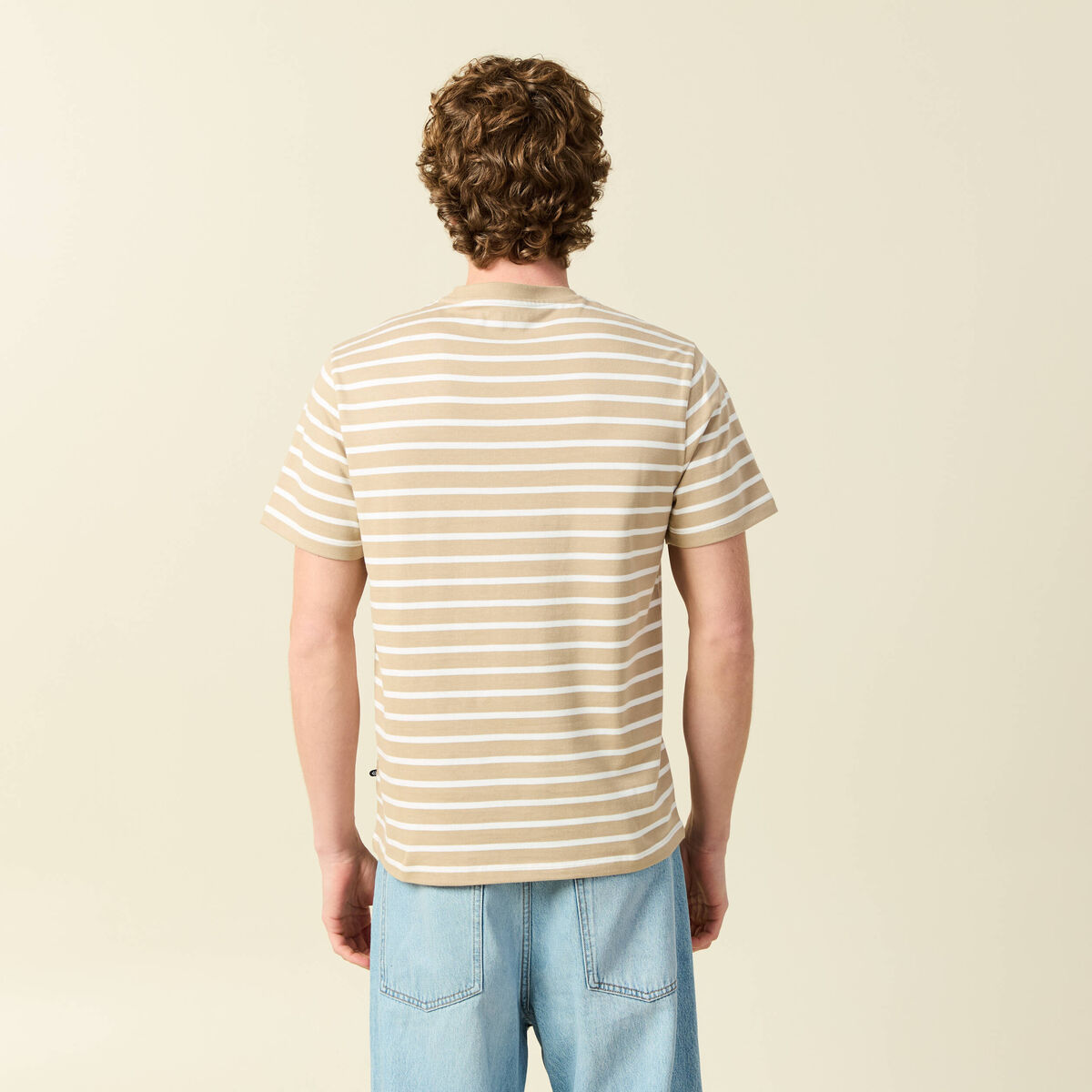 T-shirt en coton manches courtes beige homme
