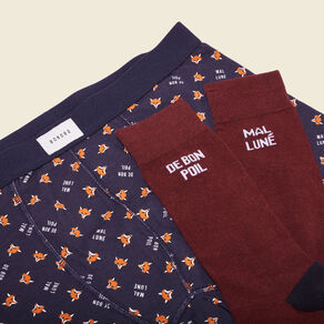 ensemble boxer et chaussettes multicolore homme Ensemble boxer et chaussettes multicolore homme