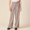 Pantalon large avec pinces gris femme