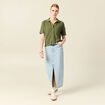 Polo en maille vert kaki femme