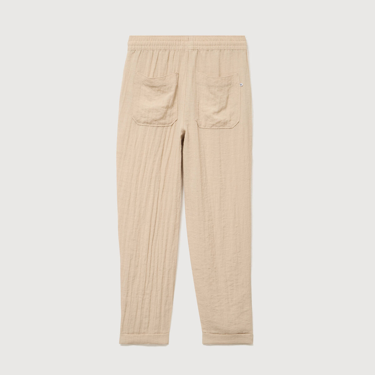 Pantalon taille standard bas resserr&eacute; beige femme