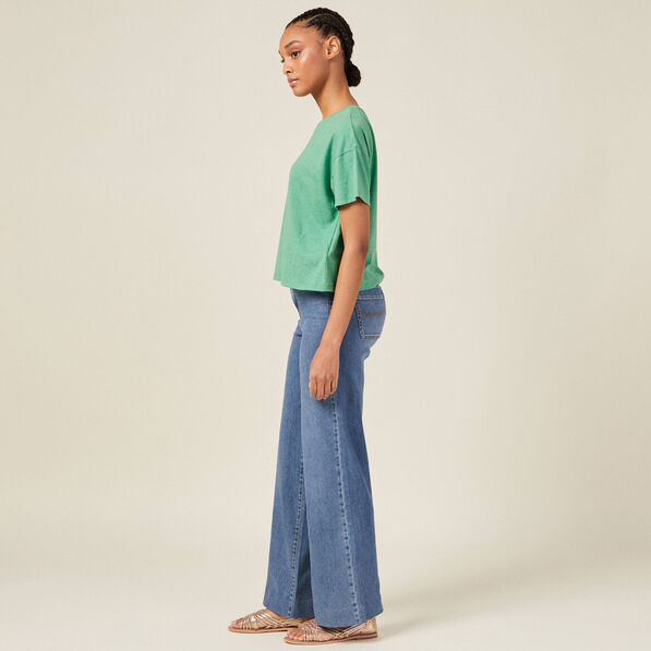 T-shirt manches courtes vert femme