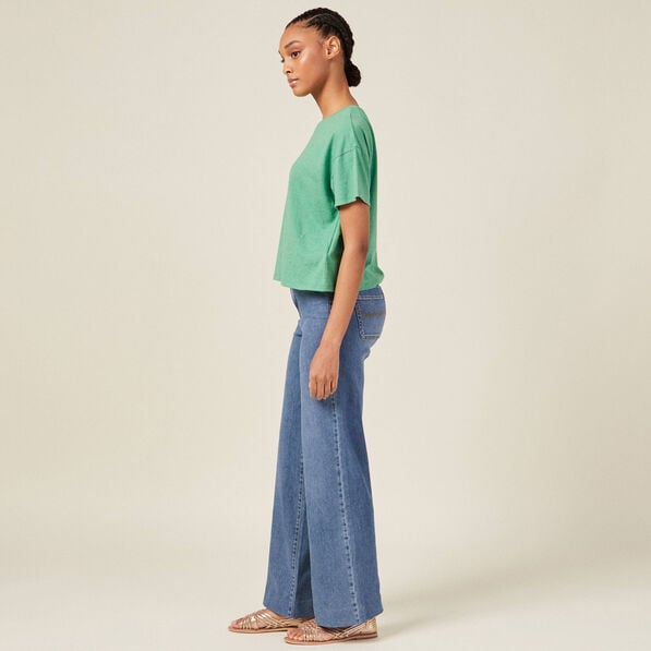 t shirt manches courtes vert femme T-shirt manches courtes vert femme
