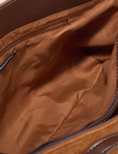 Sac bandouli&egrave;re avec doublure camel femme