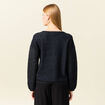 Pull manches longues bleu marine femme