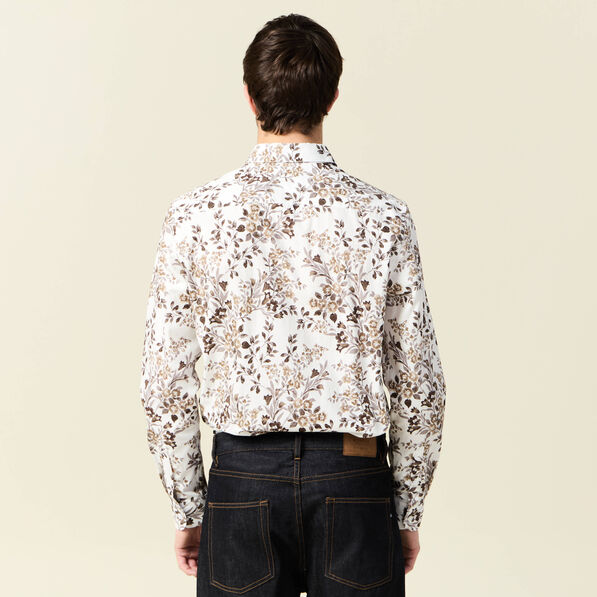 Chemise à manches longues blanc homme
