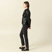 Blouson biker simili cuir noir femme