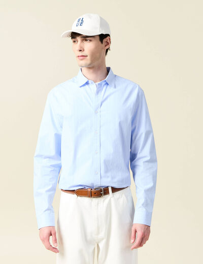 Chemise manches longues bleu ciel homme
