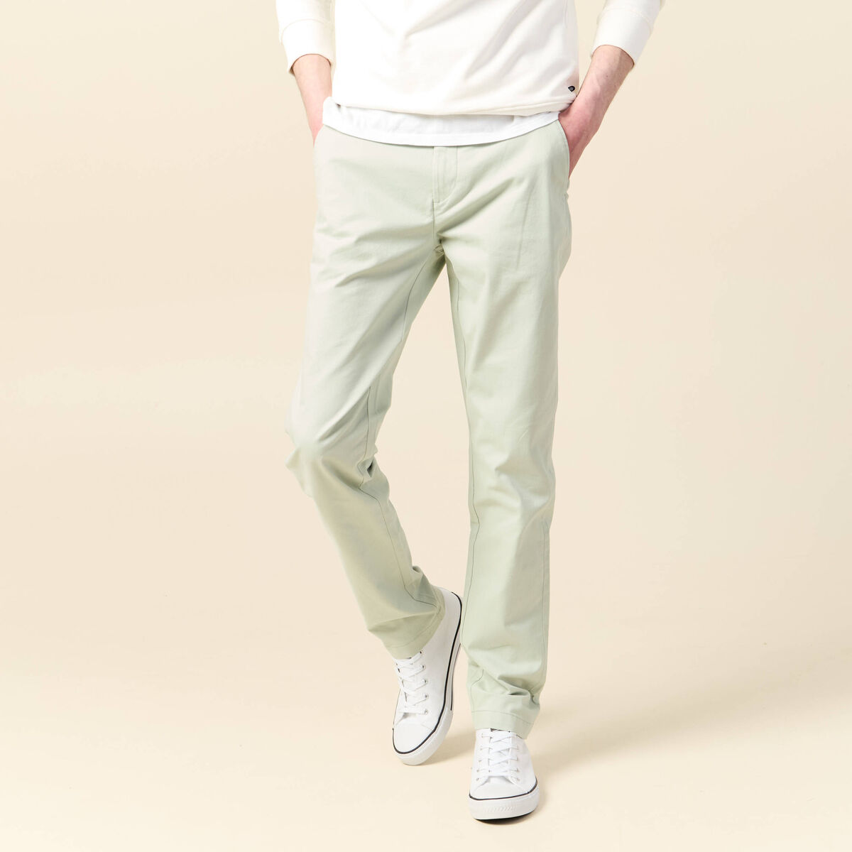 Pantalon slim Instinct chino vert clair homme