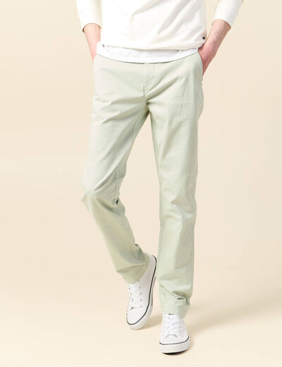 Pantalon slim Instinct chino vert clair homme