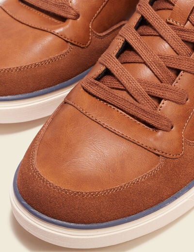 Baskets montantes à lacets marron foncé homme
