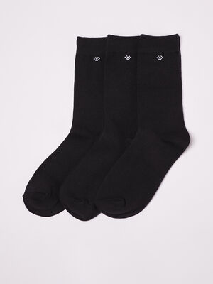 Lot 3 paires de chaussettes unies noir homme