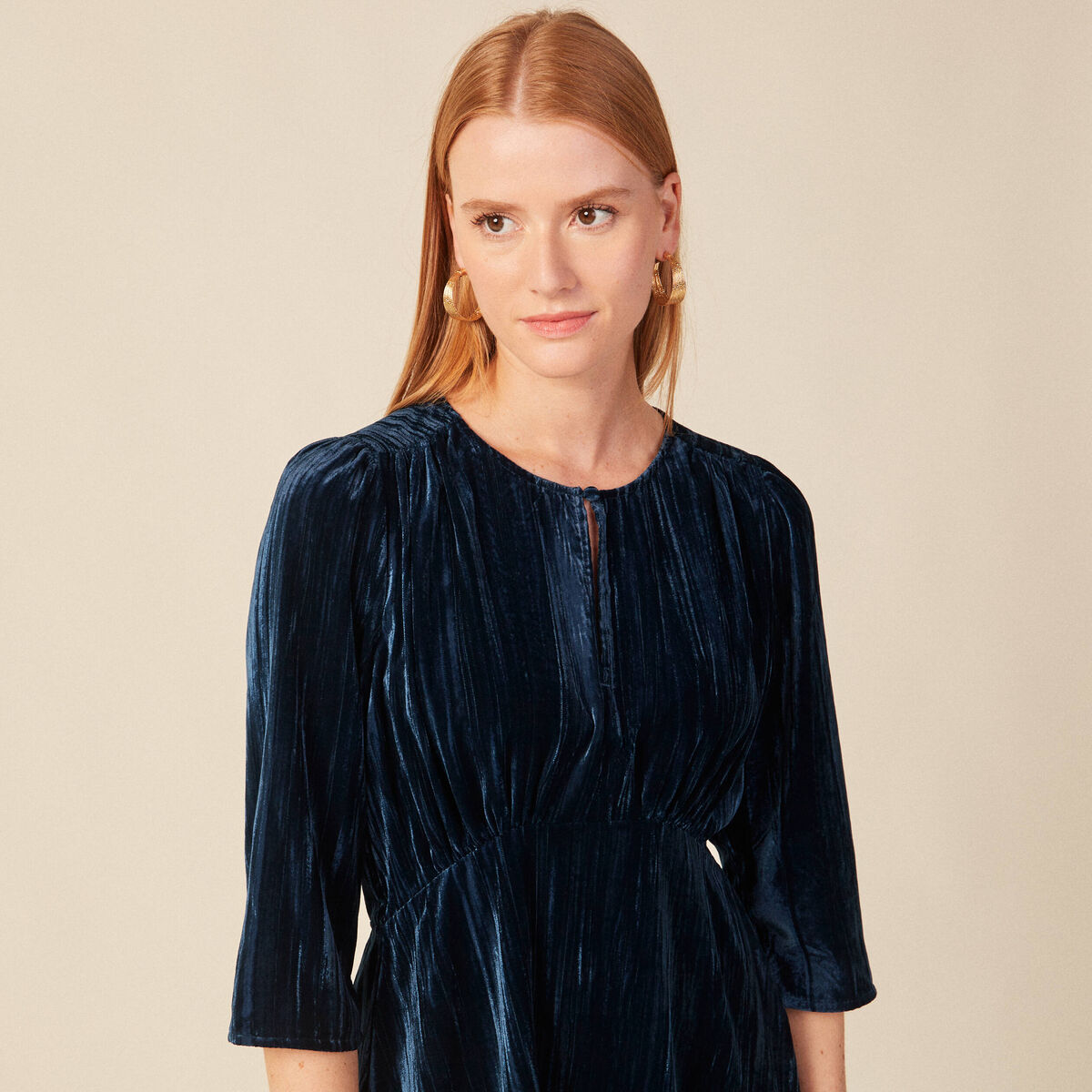Robe patineuse éco-responsable bleu canard femme