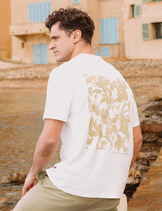 T-shirt en coton ecru homme