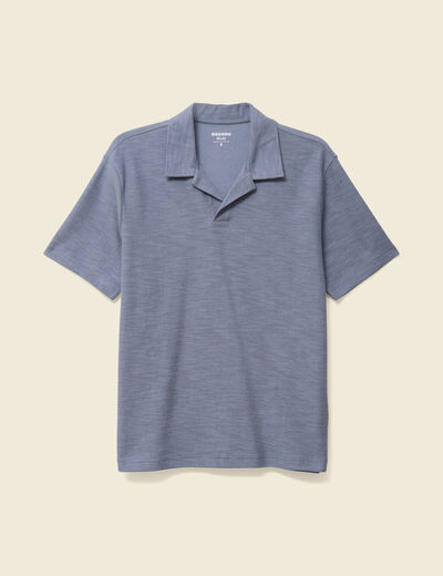 Polo manches courtes bleu gris homme