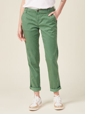 Pantalon chino Instinct vert femme