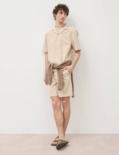Chemise boyfriend manches courtes vert clair homme