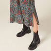 Robe longue évasée noir femme