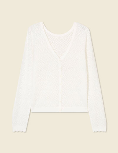 Gilet manches longues blanc femme