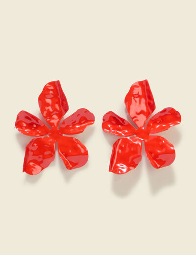 Boucles d'oreilles orange fonc&eacute; femme