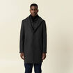 Manteau ajusté boutonné gris foncé homme