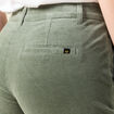 Pantalon chino velours c&ocirc;tel&eacute; vert kaki femme