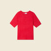 Pull manches courtes rouge femme