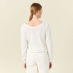 Gilet manches longues ajouré ecru femme