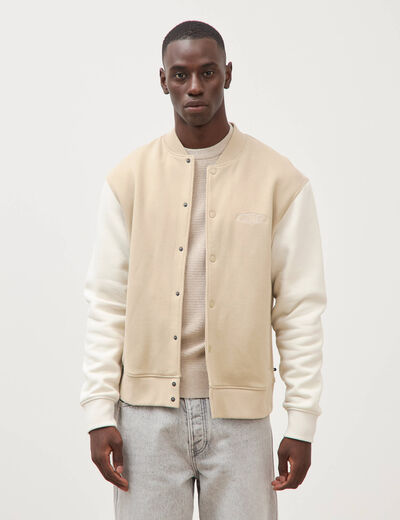 Sweat manches longues brod&eacute; beige homme