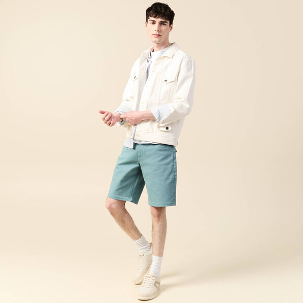 Bermuda droit 5 poches vert foncé homme