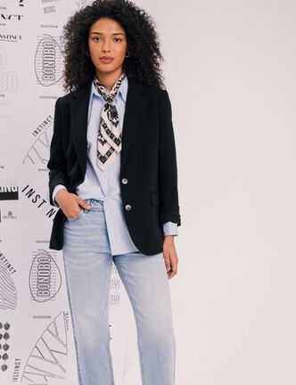 Veste blazer droite noir femme