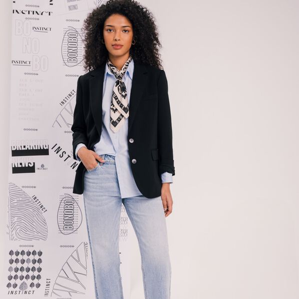 veste blazer droite noir femme Veste blazer droite noir femme