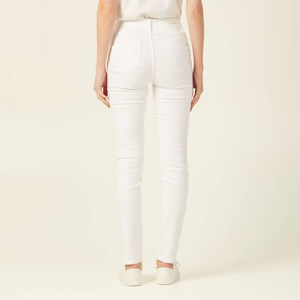 jeans slim taille haute denim blanc femme Jeans slim taille haute denim blanc femme