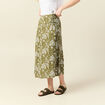 Jupe longue portefeuille vert olive femme