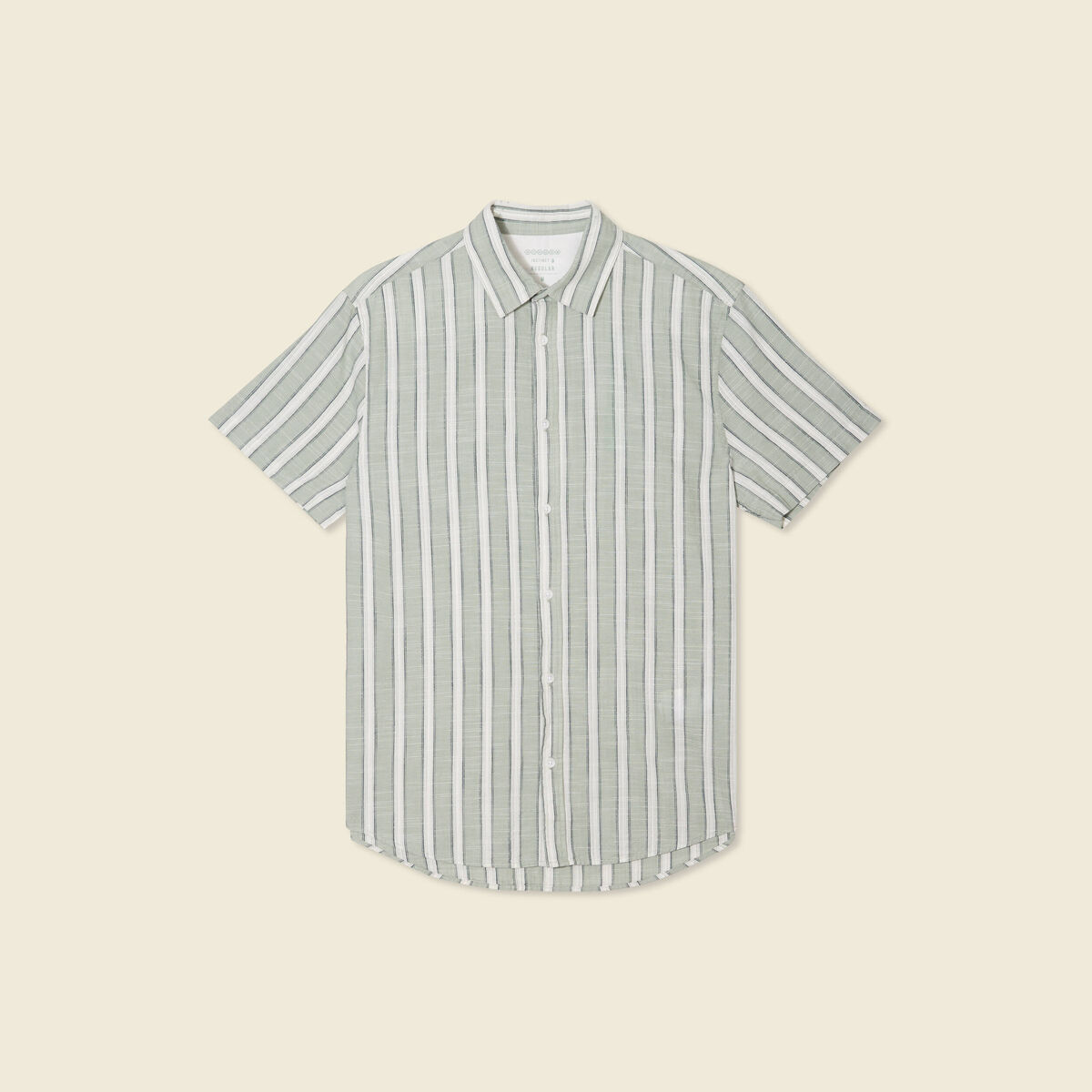 Chemise manches courtes vert olive homme