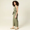 Combinaison éco-responsable vert kaki femme