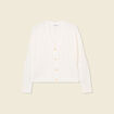Gilet manches longues ajouré ecru femme