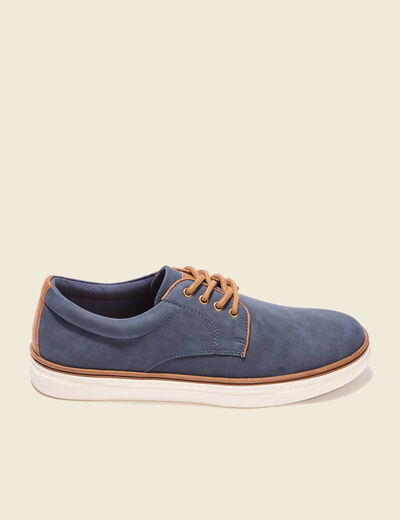 Tennis plates à lacets bleu foncé homme