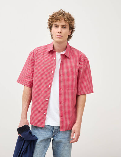 Chemise boyfriend en coton rouge homme