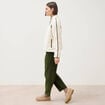 Sweat droit bouclette col montant ecru femme