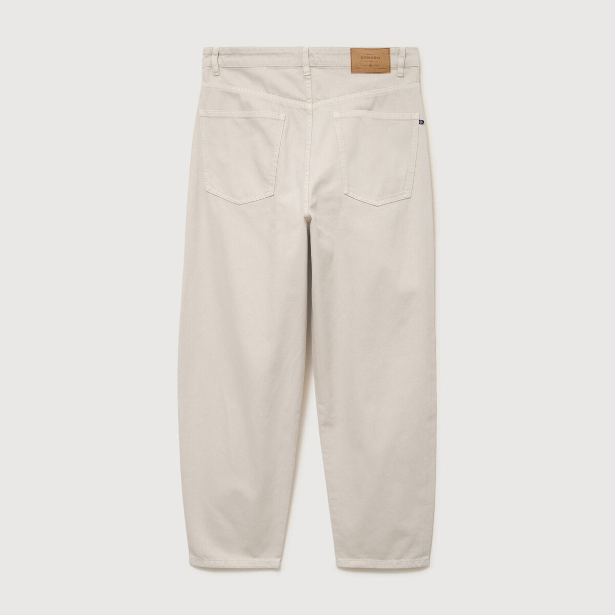 Jeans large longueur 32 en coton denim beige homme